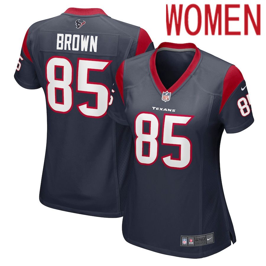 Women Houston Texans #85 Pharaoh Brown Nike Navy Nike Game NFL Jersey